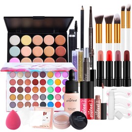 BrilliantDay Multi-Purpose Makeup Set, All-in-One Makeup Gift Set, Cosmetic Palette, Starter Kit, Lip Gloss, Blush Brush, Eyeshadow Palette, Highly Pigmented for Women, Girls #1
