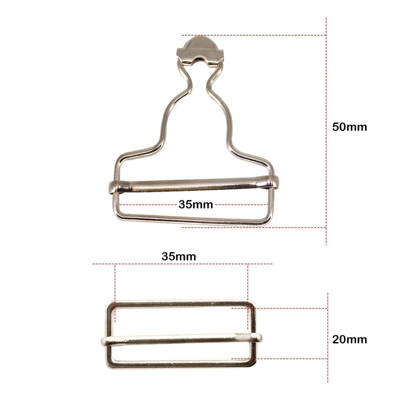 Trimming Shop 35 mm Dungarees Buckles with Rectangular Slider Tri-Glide