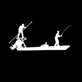 Skiff Life Poling Skiff Boat, Flats Fishing Decals Stickers White No Skiff Life