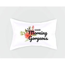 Good Morning Gorgeous - Pillowcase Gift for Wife | Wedding Day Gift for Her | Newlywed Wedding Gifts for Wifey | Birthday Gift for Girlfriend | Valentines Day Gifts | Romantic Pillow Covers - 19.7*30