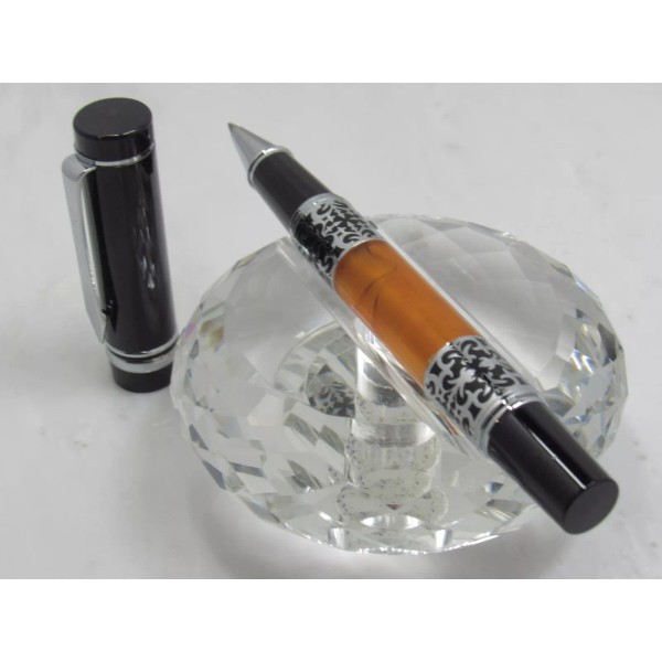 Jinhao GORGEOUS HIGH QUALITY JINHAO AMBER RESIN & ORNATE SILVER