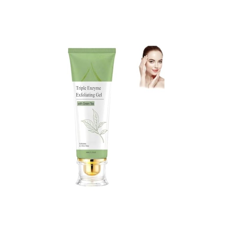 Gel Exfoliante Facial con Té Verde y Triple Enzima, Hidratante