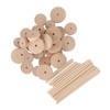 Unfinished Wood Wheels DIY Polished Round Wheel Wooden Pieces for