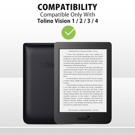 MyGadget 4252010269793 Case for Tolino Vision 1 | 2 | 3 | 4 with Hand Strap & Auto Sleep | Wake Function - Flip Case in Light Grey