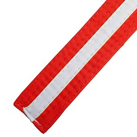 Ace Martial Arts Supply White Stripe Color Belts (Red, 0)