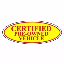 EZ Lettering Car Dealer Windshield Certified Pre-Owned Vehicle Stickers 6 packs Red Yellow