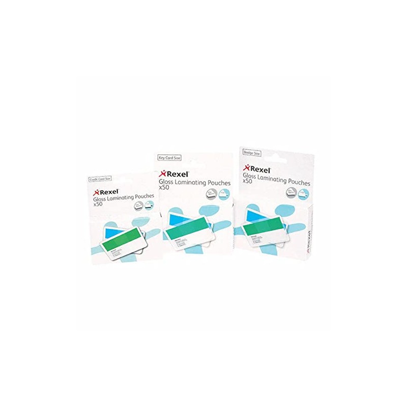 Rexel Laminating Pouch 125 Micron 50-Pieces, 54 x 86 mm
