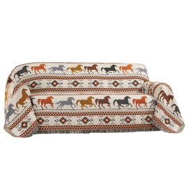 Collections Etc Southwest Horse Fringe Border Tapestry Furniture Protector
