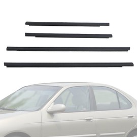 Window Weather Stripping Molding Trim Belt Compatible with Nissan Sentra 2000-2006 Replace 80820-5M00A 80821-5M00A 82820-5M00A 82821-5M00A Outer Door Window Moulding Trim Weatherstrip