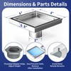 Bernkot Square Shower Drain 6" with 2" PVC Flange Base,