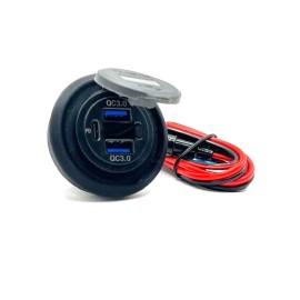 ozgaugepods Voltage Universal Volt Meter LED 2" 52mm / TYPE-C USB Charger Connection