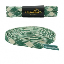 Lilybekind 5/16" Colored Flat Shoe Laces 51" Replacement Shoelaces for Sneakers (Green white)