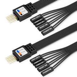 Iesooy PC Power Button Extension Cable, 9-pin Connector Front Panel Extension Cable for Power SW|Reset SW|HDD LED|PLED Connection【11.81in/2Pack】