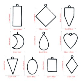 Allazone - Juego de 76 dijes de bisel abierto con flores prensadas que incluye 50 biseles abiertos para resina, flores secas, cuerda de cera negra, pinzas, cinta de resina sin costuras, llavero para