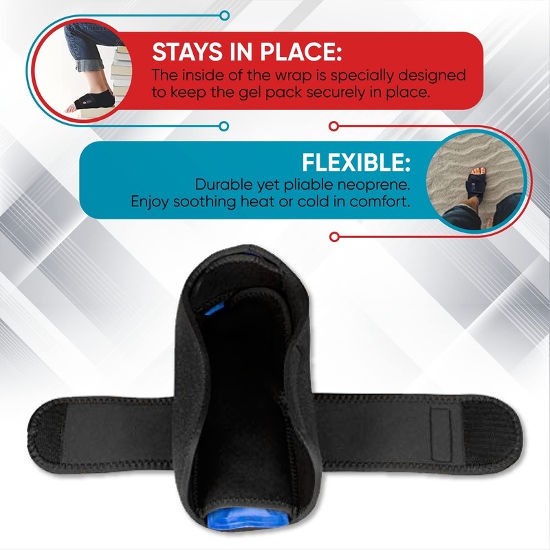 Reusable Hot Foot & Cold Ice Pack Wrap for Plantar