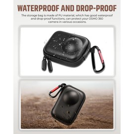JZW-Shop Camera Carrying Case with hanging Buckle Compatible with DJI OSMO 360 Action Camera, Come with Accessories Kit Silicone Lens Cap, 2 Screen Protector