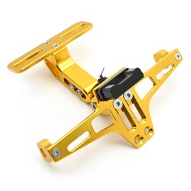 EATAKWARD Universal Motorcycle License Plate Bracket Holder, Gold License Plate Bracket Fender Eliminator Kit Replacement for Yamaha Replacement for Honda Replacement for Suzuki