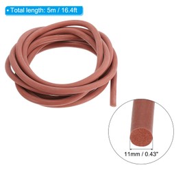 PATIKIL Silicone Foam Seal Strip, 5Meters(16.4Ft) 11mm(0.43") Dia Round High Density Solid Sponge Rubber Weather Stripping Cord for Sealing Gap Blocker Insulation, Red
