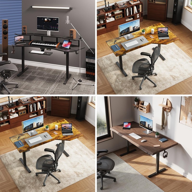Gamork Electric Standing Desk Frame Height and Length Adjustable Legs