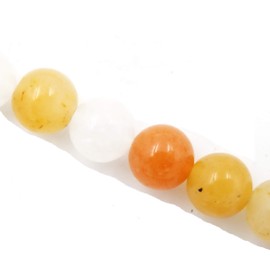 Fukugems Natural stone beads for jewellery making, sold per bag, 5 strands inside, mixed colour jade, 8 mm