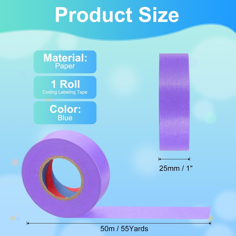 PATIKIL Color Masking Tape 1" x 55 Yards for DIY