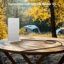 Cable Matters Replacement Power Cable for Starlink WiFi Router Gen2 with 360 Degree Rotating Flat Plug (3 Prong Power Cord for Starlink Router V2) in Black - 15ft / 4.6m