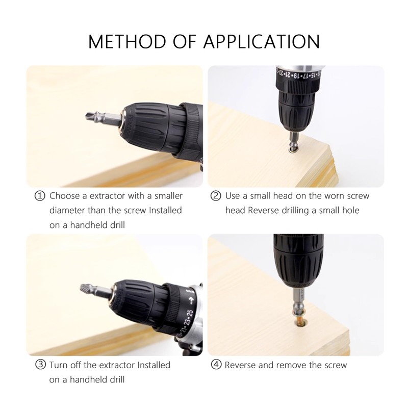 4 Pcs Damaged Screw Extractor Set, Broken Bolt Damaged Screw