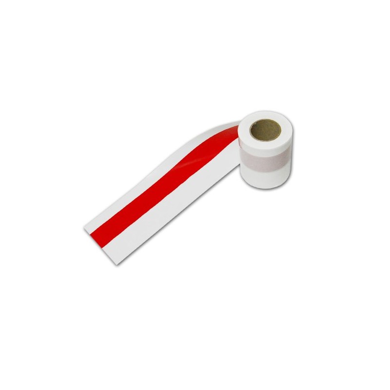 Red and White Tape, Vinyl, Width 3.0 inches (75 mm),