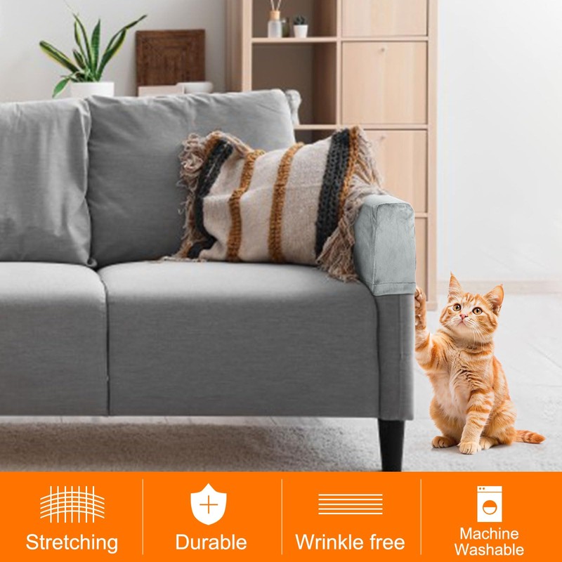 sourcing map 4 Pcs Sofa Armrest Covers Stretch Couch Armrest