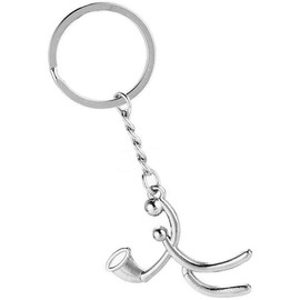 Silver Basketball Player Keyring Keychain