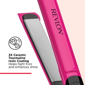 Revlon Smooth Brilliance Ceramic Hair Flat Iron | Smooth Glide and Ultra-Sleek Sylas, (1 in)