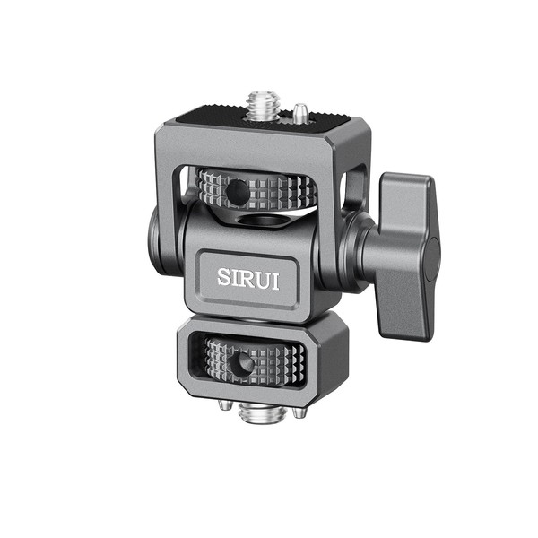 SIRUI Camera Monitor Mount with 3/8"-16 ARRI Locating Pin Mount, Swivel 360°and Tilt 180°Adjustable Field Monitor Mount with Stretchable Anti-Twist Pin for 5" and 7" Monitor, AM-MTA