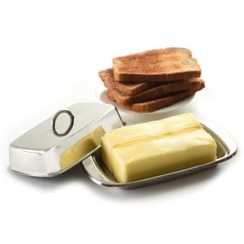 Norpro Stainless Steel Double Covered Butter Dish