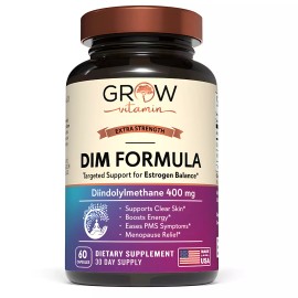 Grow Vitamin DIM Max, DIM Supplement for Men to Support Hormone Balance, 400mg BY GROW