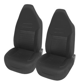 Upgrade4cars Car Seat Cover Set for Pilot Seats, Car Seat Cover for the Front Seats in Black, Universal Car Seat Covers with Integrated Headrest, Car Accessories, Interior Decoration