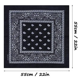 Sylanda Paisley 6-Piece Bandana Set for Men and Women, Biker Scarf, Headscarf, Fashion Square Scarf for Women, Men and Children, 55 x 55 cm, 100% Cotton
