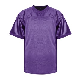 Men's Football Jersey Blank Football Practice Jersey for Athletic Training and Daily Leisure (Purple, L)