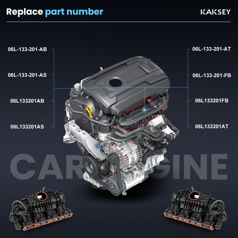 Intake Manifold with Solenoid Valve & Sensor, Compatible with Volkswagen