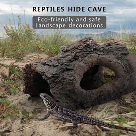 Reptile Simulation Tree Bark Hide Cave, Cool Reptile Resin Cave,Simulation Resin Tree Bark Amphibians Reptile Hide Cave Landscape for Scorpion Lizard