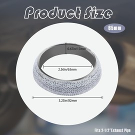 65mm car ID Exhaust Gasket, High-Grade Graphite Manifold Donut Gaskets for Muffler Sealing, Leakproof Muffler & Downpipe Exhaust Flange Replacement for 2-1/2" Pipes, SUV, Truck, RV