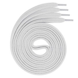 Swissly 1 pair of flat shoelaces for trainers and sports shoes – very tear-resistant – approx. 7.0 mm wide made of 100% polyester, colour: light grey, length: 90 cm
