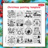 16 Pieces Christmas Stencils Template Reusable Christmas Painting Stencils for