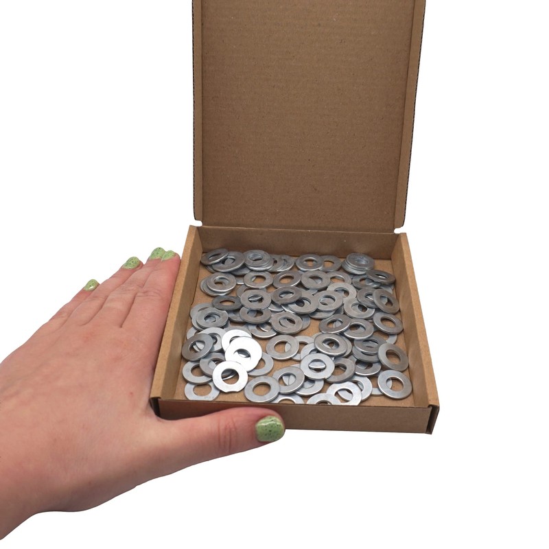 (Pack of 100) DIN 125A Washers M8 Round Metal Washers