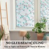 Decorative Window Film Flower, Static Cling Glass Door Privacy Film