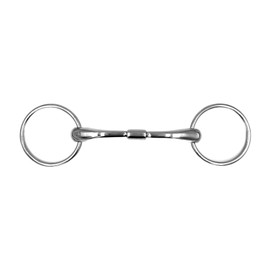 Equine Smile ES0121 ErgoBit Water Snaffle Lock Roller without Hooks Stainless Steel Ring Diameter 65 mm Bit Thickness 16 mm (13.5 cm)