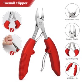 Segbeauty Manicure Set, Nail Set - 10 Pieces, Pedicure Set Foot Care Professional, Nail Care Set Feet, Foot Care Set Professional Callus, Manicure Tools for Home, Red Olecranon Nail Clippers