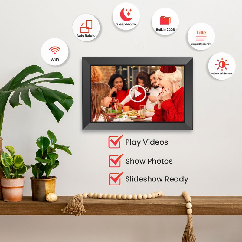 FRAMEO Digital Picture Frame WiFi 10.1 Inch - 1280 x