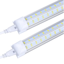 douyidou 4 Pack,Led Shop Lights, 8FT Led Shop Light,144W 6000K 19500LM Clear White, 8FT 110V Linkable Integrated 4 Row V-Shape for Shop Garage,Warehouse