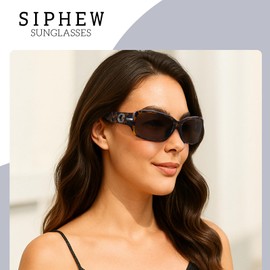 SIPHEW Polarised Sunglasses Womens Trendy Ladies Sunglasses with UV400 Protection Wrap Around Sun Glasses for Women