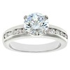 Silver Cubic Zirconia Engagement Ring with Cubic Zirconia shoulders S